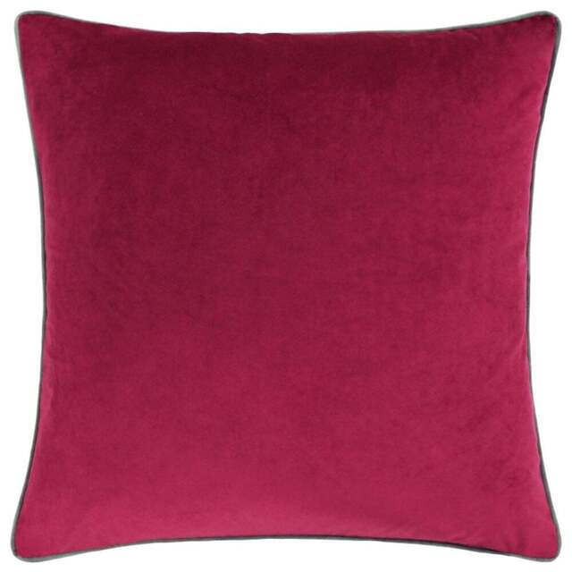 Paoletti Meridian Cranberry Mocha Velvet Cushion - Size: 55 x 55 cm - Multi - Wilko - image 1