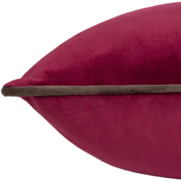 Paoletti Meridian Cranberry Mocha Velvet Cushion - Size: 55 x 55 cm - Multi - Wilko - thumbnail 4