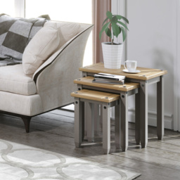 Corona Grey Washed Wax Nest of Tables Set of 3 - Size: 35 x 53 x 51cm - Wilko - thumbnail 6