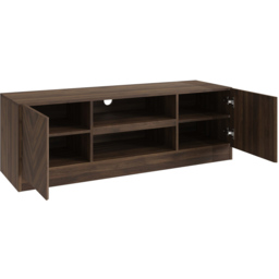 GFW Catania 2 Door 2 Shelf Royal Walnut TV Unit - Size: 39 x 130 x 43cm - Brown - Wilko - thumbnail 4