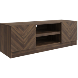 GFW Catania 2 Door 2 Shelf Royal Walnut TV Unit - Size: 39 x 130 x 43cm - Brown - Wilko - thumbnail 3