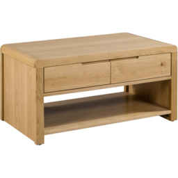 Julian Bowen Curve Single Drawer Oak Coffee Table - Wood - Wilko - thumbnail 3