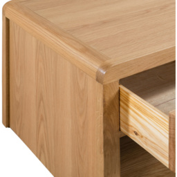 Julian Bowen Curve Single Drawer Oak Coffee Table - Wood - Wilko - thumbnail 7