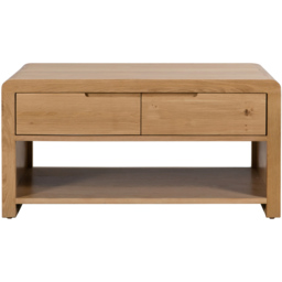 Julian Bowen Curve Single Drawer Oak Coffee Table - Wood - Wilko - thumbnail 4