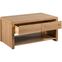 Julian Bowen Curve Single Drawer Oak Coffee Table - Wood - Wilko - thumbnail 5