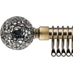 New Edge Blinds 120-210cm Extendable Brass Mirrored Metal Curtain Pole - Size: 120 - 210cm - Gold - Wilko
