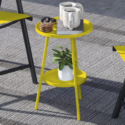 Outsunny Single Shelf Yellow Round Garden Coffee Table - Size: 51 x 32 x 32cm - Wilko - thumbnail 1