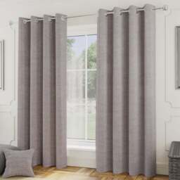 Enhanced Living Royale Silver Boucle Thermal Darkening Eyelet Curtains 229 x 229cm - Wilko