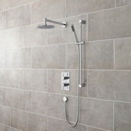 nuie Chrome Wall Mounted Shower Arm 55mm - Size: 5.5 x 5.5 x 37cm - Silver - Wilko - thumbnail 3