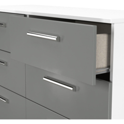 Crowndale Contrast 6 Drawer Dusk Grey and White Wide Chest of Drawers Ready Assembled - Dusk Grey & White - Wilko - thumbnail 7