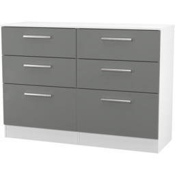 Crowndale Contrast 6 Drawer Dusk Grey and White Wide Chest of Drawers Ready Assembled - Dusk Grey & White - Wilko - thumbnail 5