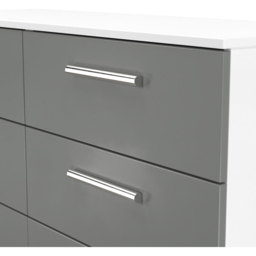 Crowndale Contrast 6 Drawer Dusk Grey and White Wide Chest of Drawers Ready Assembled - Dusk Grey & White - Wilko - thumbnail 6
