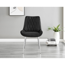 Furniturebox Arona Pesaro 4 Seater Round Dining Set Black and Chrome - Wilko - thumbnail 6