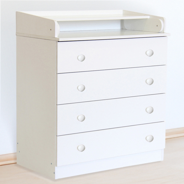 Kudl 4 Drawer White Baby Storage Unit with Changing Board - Wilko - image 1
