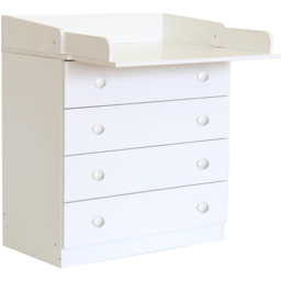 Kudl 4 Drawer White Baby Storage Unit with Changing Board - Wilko - thumbnail 4