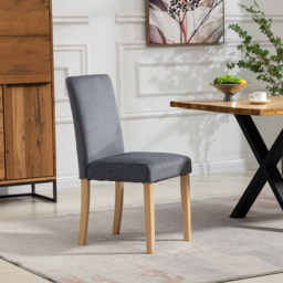 Artemis Home Maiolo Set of 2 Grey Velvet Dining Chair - Wilko - thumbnail 4