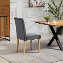 Artemis Home Maiolo Set of 2 Grey Velvet Dining Chair - Wilko - thumbnail 6