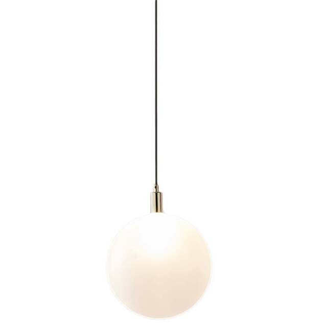 Furniturebox Alicia Frosted Glass Globe Brass Pendant Light - Size: 25 x 25 x 115.5cm - White - Wilko - image 1