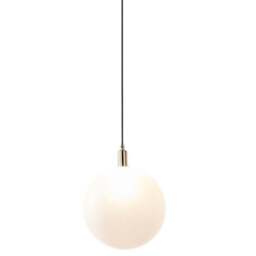 Furniturebox Alicia Frosted Glass Globe Brass Pendant Light - Size: 25 x 25 x 115.5cm - White - Wilko - thumbnail 1