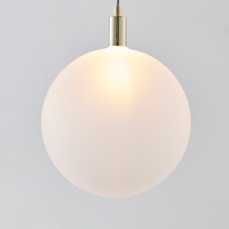 Furniturebox Alicia Frosted Glass Globe Brass Pendant Light - Size: 25 x 25 x 115.5cm - White - Wilko - thumbnail 4