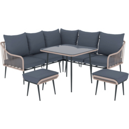 Outsunny 6 Seater Light Brown Garden Furniture Set - Wilko - thumbnail 3