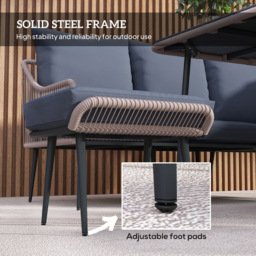 Outsunny 6 Seater Light Brown Garden Furniture Set - Wilko - thumbnail 6
