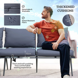 Outsunny 6 Seater Light Brown Garden Furniture Set - Wilko - thumbnail 5