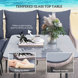 Outsunny 6 Seater Light Brown Garden Furniture Set - Wilko - thumbnail 7