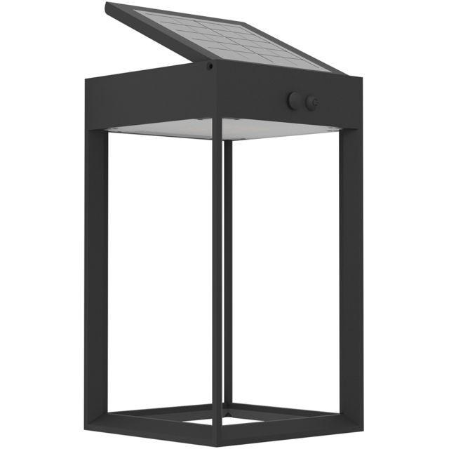 EGLO Suzzara Black Solar LED Light with Sensor - Size: 14 x 14 x 25cm - Wilko