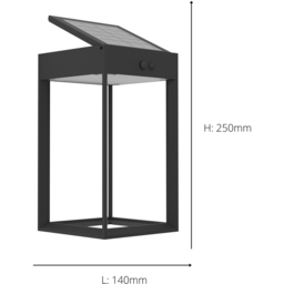 EGLO Suzzara Black Solar LED Light with Sensor - Size: 14 x 14 x 25cm - Wilko - thumbnail 5