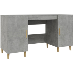 vidaXL 2 Door Computer Desk Concrete Grey and Gold - Size: 75 x 140 x 50cm - Wilko - thumbnail 3