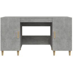 vidaXL 2 Door Computer Desk Concrete Grey and Gold - Size: 75 x 140 x 50cm - Wilko - thumbnail 6