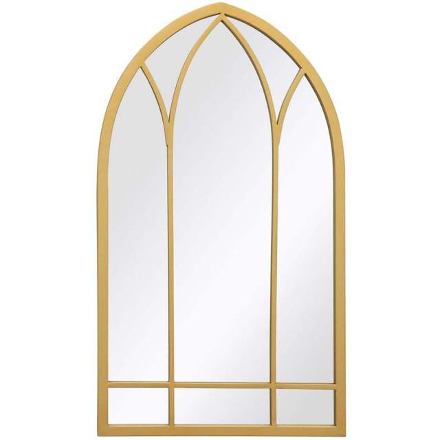 The Arcus Gold Arched Wall Mirror 83 x 48cm - MirrorOutlet - Wilko - image 1