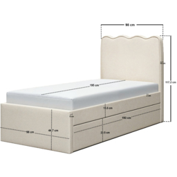 Flair Ellis Single Beige Woven Fabric Bed Frame with Trundle - Cream - Wilko - thumbnail 7
