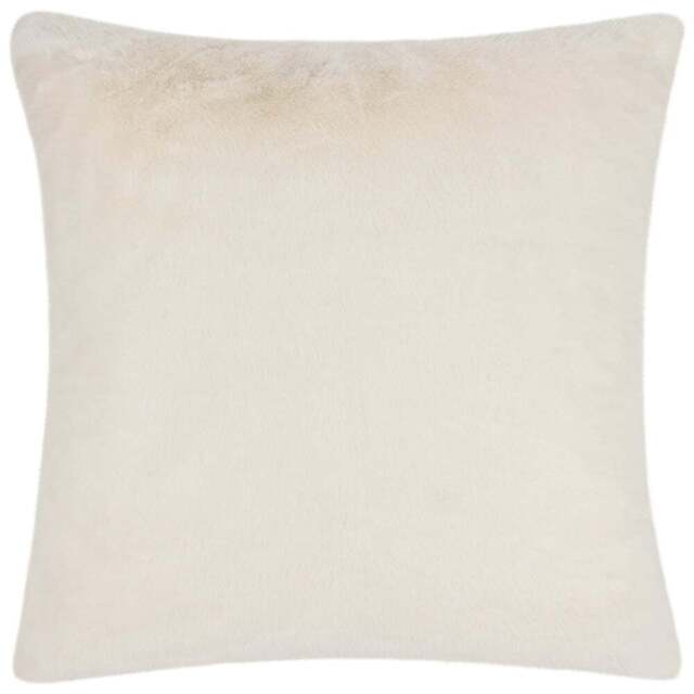 Paoletti Stanza Ecru Faux Fur Cushion - Size: 55 x 55 cm - Cream - Wilko - image 1