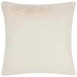 Paoletti Stanza Ecru Faux Fur Cushion - Size: 55 x 55 cm - Cream - Wilko