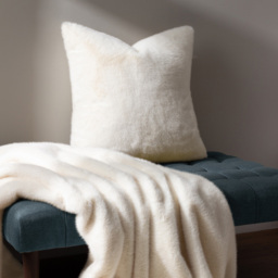 Paoletti Stanza Ecru Faux Fur Cushion - Size: 55 x 55 cm - Cream - Wilko - thumbnail 7