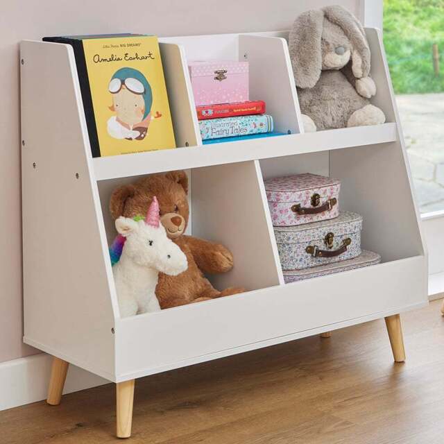 Liberty House Toys 5 Shelf Kids Sloping Bookcase - Size: 35 x 80 x 72.5cm - White - Wilko - image 1
