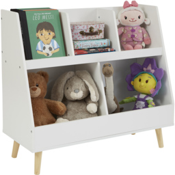 Liberty House Toys 5 Shelf Kids Sloping Bookcase - Size: 35 x 80 x 72.5cm - White - Wilko - thumbnail 4