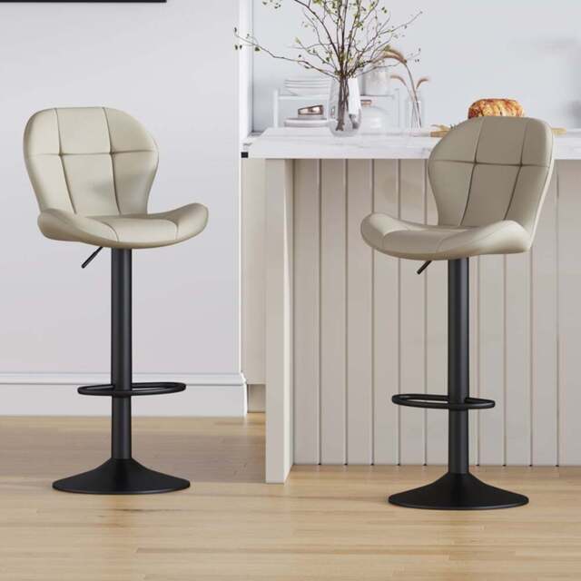 Stella Brown Height Adjustable Bar Stool with Footrest Set of 2 - MCC - Wilko - image 1