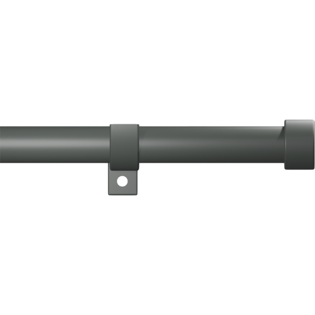 Caecus 120-220cm Extendable Metal Eyelet Painted Grey Flat Curtain Pole - Size: 120 - 220cm - Wilko - image 1