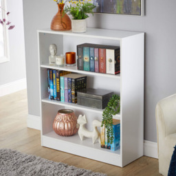 Home Source Clara 3 Shelf White Short Bookcase - Wilko - thumbnail 6