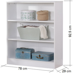 Home Source Clara 3 Shelf White Short Bookcase - Wilko - thumbnail 7