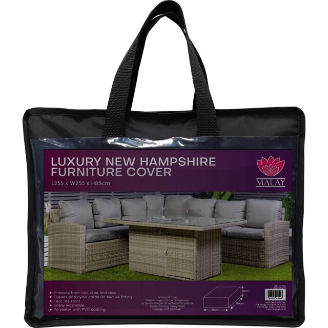 Malay Deluxe Malay Luxury New Hampshire Black Furniture Cover - Size: 255 x 85 x 255 - Wilko - image 1