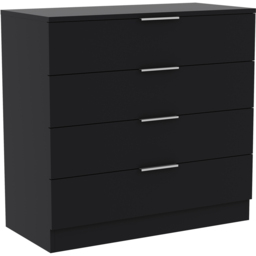 Vida Designs Trega 4 Drawer Black Bedside Cabinet - Wilko - thumbnail 3