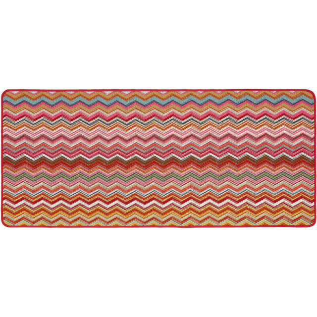 My Mat Candy Multicolour Bright Zig Zag Stain Resistant Mat 67 x 200cm - Wilko - image 1