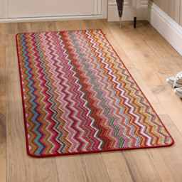 My Mat Candy Multicolour Bright Zig Zag Stain Resistant Mat 67 x 200cm - Wilko - thumbnail 3