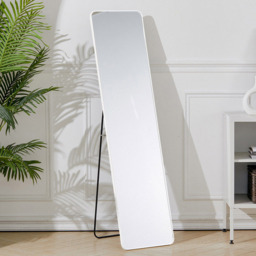 Living and Home Foldable Full Length Mirror 37 x 147cm - Size: 147 x 37cm - White - Wilko - thumbnail 3