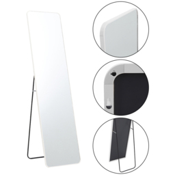 Living and Home Foldable Full Length Mirror 37 x 147cm - Size: 147 x 37cm - White - Wilko - thumbnail 7