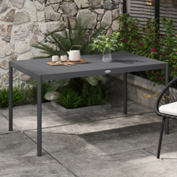 Outsunny 6 Seater Aluminium Outdoor Table Dark Grey - Size: 152 x 38 x 15cm - Wilko - thumbnail 1